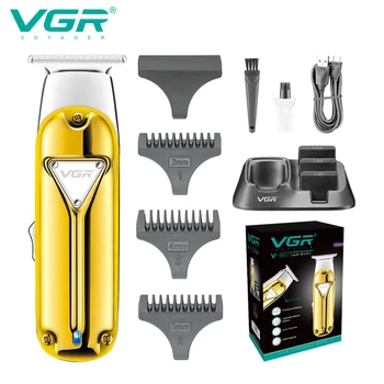 Профессиональная Машинка для Стрижки Волос VGR для Мужчин, Металлическая Машинка Для Стрижки волос, USB Электрическая Машинка для Нулевой Резки для Салона, Перезаряжаемая V-967