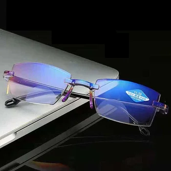 Сверхлегкие Очки для чтения без оправы с защитой От излучения синего света, Компьютерные очки для чтения при пресбиопии, очки для чтения