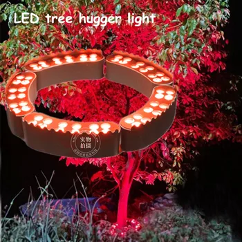 Светодиодное кольцо для обнимания дерева, Гофрированное световое кольцо для съемки дерева, Водонепроницаемый Пейзажный обруч, Лампа для дерева, Красочное наружное освещение 48 Вт 60 Вт