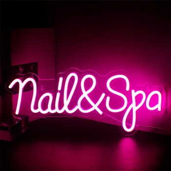 Светодиодные неоновые вывески для маникюрного салона розового цвета для салона красоты, спальни и магазина, внутренний светодиодный декор стен с USB для маникюрного салона, спа-салона Neon