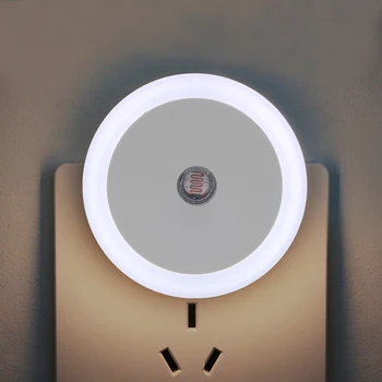 Светодиодные ночные светильники EU/US Plug Круглая Маленькая Ночная Сенсорная лампа для Дома, Спальни, освещения ванной комнаты, туалета, прихожей, лестницы