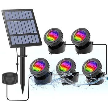 Светодиодный RGB солнечный светильник Открытый IP68 Водонепроницаемый Солнечный светильник для лужайки, светильник для бассейна, подводный декор садовой дорожки, ландшафтный светильник на солнечной энергии