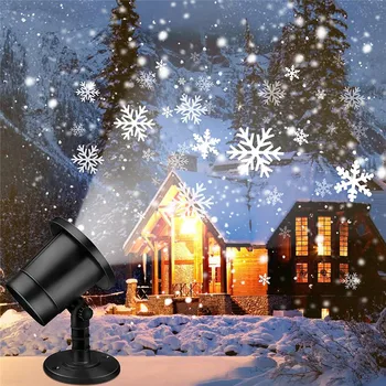 Светодиодный Рождественский Движущийся Снегопад, Лазерный проектор, Снежинка, Водонепроницаемый светодиодный Сценический светильник, Новогодняя вечеринка, Рождественские украшения на открытом воздухе