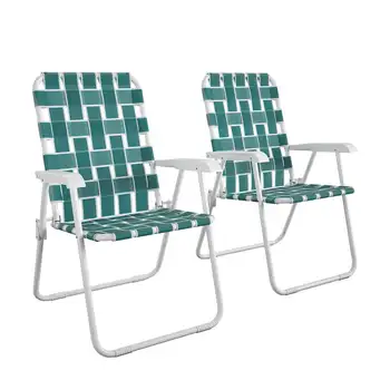 Складные стулья для лужайки, 2 упаковки, бирюзового цвета