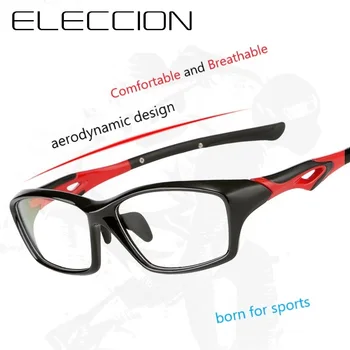 Спортивные очки ELECCION, Оптические оправы, Мужские Очки по Рецепту TR90, полная оправа, Противоскользящие Очки, Прозрачные