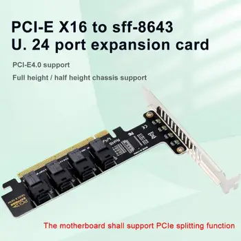 Стабильная плата расширения Sff-8643 Sff-8639 Pciex16 для 4-портовой высокоскоростной передачи данных U.2 Nvme Аксессуары Для ноутбуков Портативные