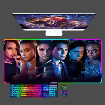 ТВ-Шоу Riverdale LED XXL Коврик Для Мыши Большой Геймерский Компьютер RGB Коврик Для Мыши Игровые Аксессуары Планшет Varmilo Клавиатура Для LOL 900x400