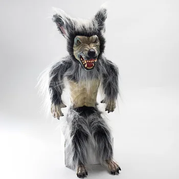 Ужасные куклы-оборотни Хэллоуин Косплей Животное Волк Латексная плюшевая игрушка Домашний декор Жестокий карнавальный реквизит для вечеринки