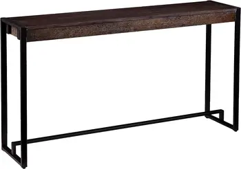 Узкий консольный столик, 54 дюйма, жженый дуб, черный