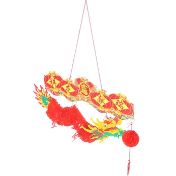 Украшение в виде фонаря с драконом, подвесной орнамент для латте, 3d бумажный китайский весенний фестиваль