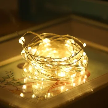Уличная Аккумуляторная сказочная лампа для Рождественской гирлянды 10 М USB LED Садовый декор, Струнная лампа, Медный провод, светильник для свадебной вечеринки