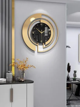Часы Настенные часы в гостиной Свет Роскошь Современная мода Украшение дома Простая атмосфера Креативное Искусство Часы Подвесные настенные