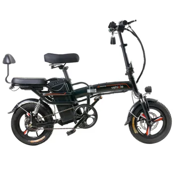 Электрический велосипед, складной велосипед, четырехместная амортизация, износостойкие противоскользящие шины, Бесщеточный двигатель, длительный срок службы батареи