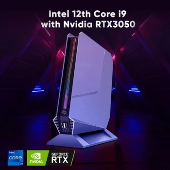 игровой ПК 12-го поколения Core i9-12900H i7 12700H Nvidia RTX3050Ti 4G 8G Мини Настольный компьютер 2 * HDMI 1 * Type-C 2,5G LAN PCIE 4,0 Wifi6